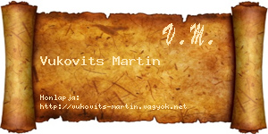 Vukovits Martin névjegykártya